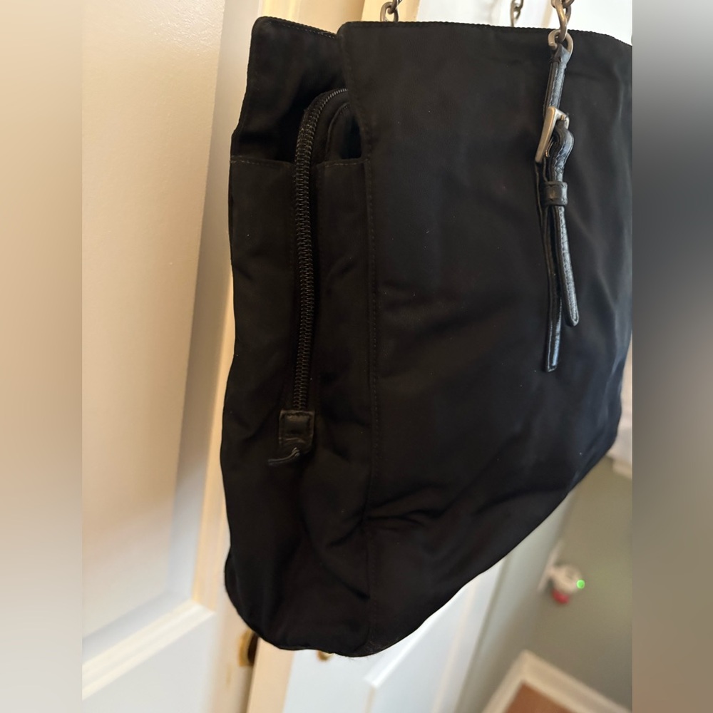Prada Y2K Black Nylon Chain Strap Tote Bag - Picture 6 of 10